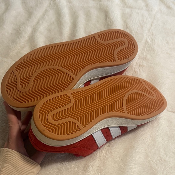 Adidas Campus Red and White Sneakers - Picture 2 of 5